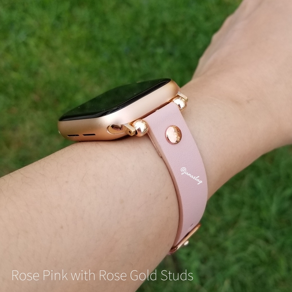 Premium Genuine Leather Apple Watch Band Pink - Picture 9 of 9